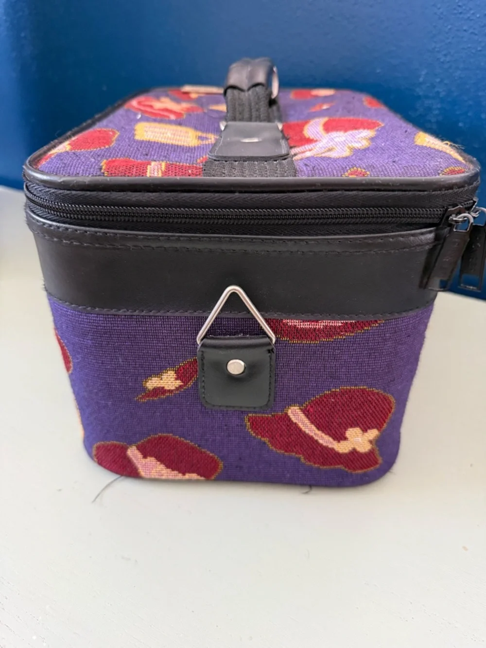 Vintage Pioneer Express Tapestry Train Vanity Makeup Case Hats Shoes Fashion